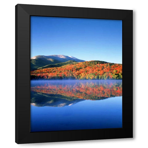 NY, Snowy Algonquin Peak and Heart Lake in fall Black Modern Wood Framed Art Print by Talbot Frank, Christopher