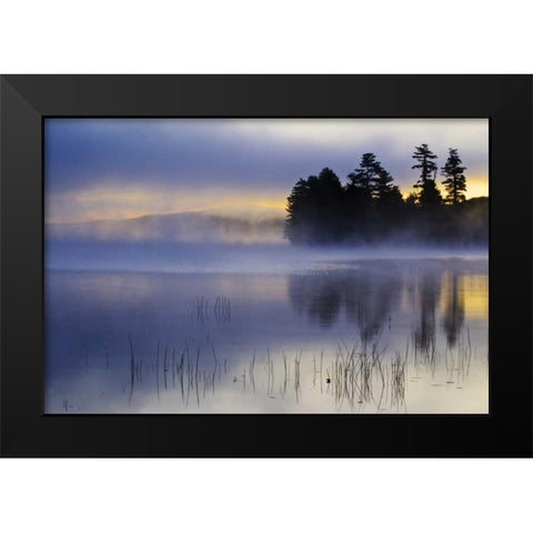 New York, Adirondack Mts Racquette Lake, sunrise Black Modern Wood Framed Art Print by Rotenberg, Nancy