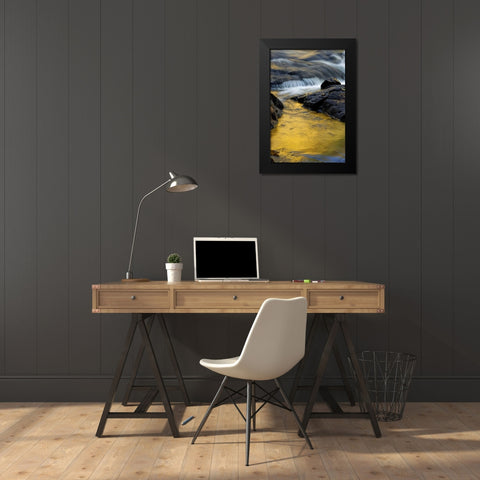 NY, Adirondack Mts Stream at Buttermilk Falls Black Modern Wood Framed Art Print by OBrien, Jay