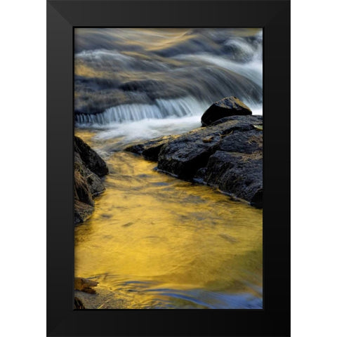 NY, Adirondack Mts Stream at Buttermilk Falls Black Modern Wood Framed Art Print by OBrien, Jay