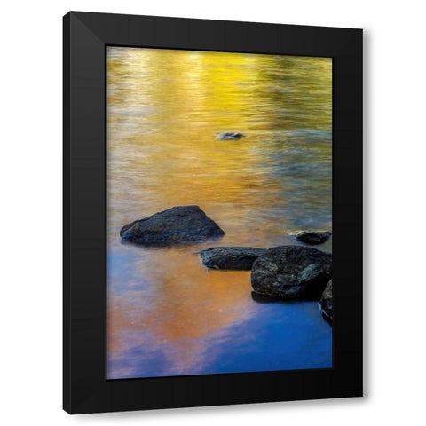 NY, Adirondack Mts Autumn at Buttermilk Falls Black Modern Wood Framed Art Print by OBrien, Jay