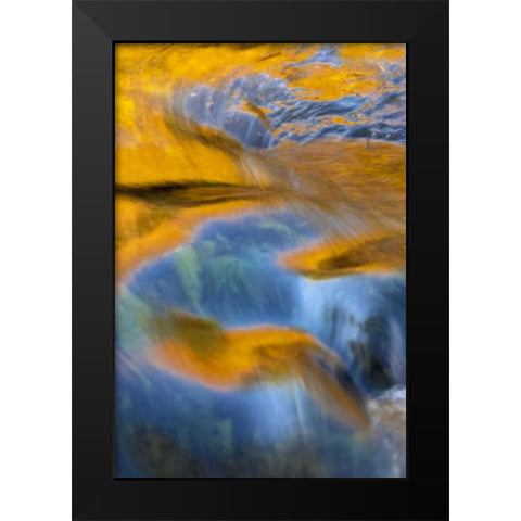 NY, Adirondacks Flowing water on Raquette Lake Black Modern Wood Framed Art Print by OBrien, Jay