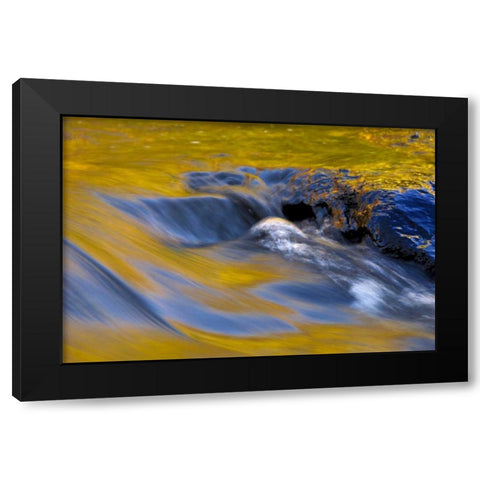 NY, Adirondacks Flowing water on Raquette Lake Black Modern Wood Framed Art Print with Double Matting by OBrien, Jay