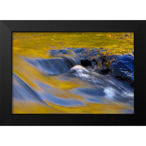 NY, Adirondacks Flowing water on Raquette Lake Black Modern Wood Framed Art Print by OBrien, Jay