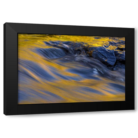 NY, Adirondacks Flowing water on Raquette Lake Black Modern Wood Framed Art Print by OBrien, Jay