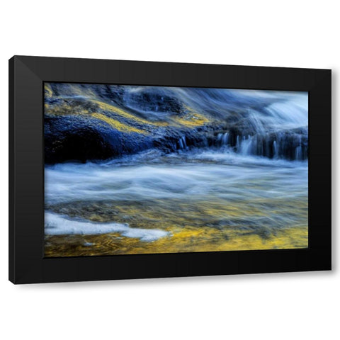 NY, Adirondack Mts Stream at Buttermilk Falls Black Modern Wood Framed Art Print with Double Matting by OBrien, Jay