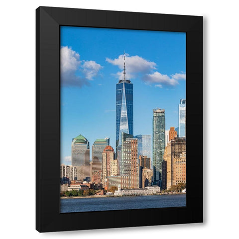 Manhattan-New York-USA One World Trade Center and the Lower Manhattan skyline Black Modern Wood Framed Art Print with Double Matting by Wilson, Emily M.