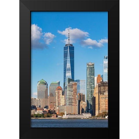 Manhattan-New York-USA One World Trade Center and the Lower Manhattan skyline Black Modern Wood Framed Art Print by Wilson, Emily M.