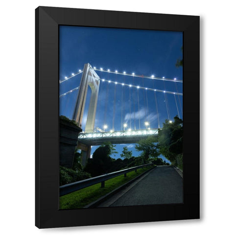 USA-New York The Verrazzano-Narrows Bridge Black Modern Wood Framed Art Print with Double Matting by Looney, Hollice
