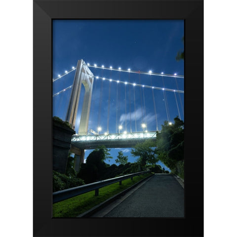 USA-New York The Verrazzano-Narrows Bridge Black Modern Wood Framed Art Print by Looney, Hollice