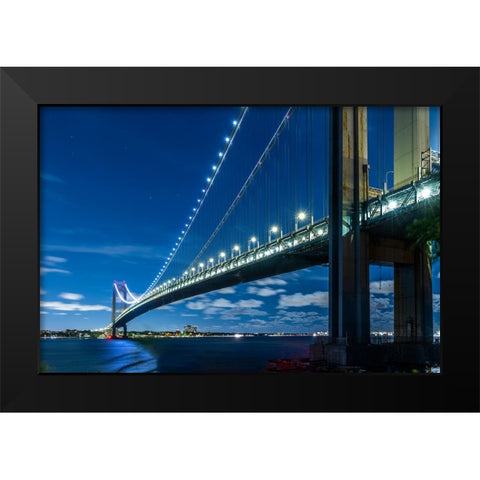 USA-New York The Verrazzano-Narrows Bridge Black Modern Wood Framed Art Print by Looney, Hollice