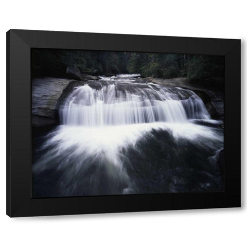 North Carolina, Turtleback Falls in Nantahala NF Black Modern Wood Framed Art Print with Double Matting by Talbot Frank, Christopher