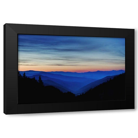 North Carolina Sunrise in the Great Smoky Mts Black Modern Wood Framed Art Print by Flaherty, Dennis