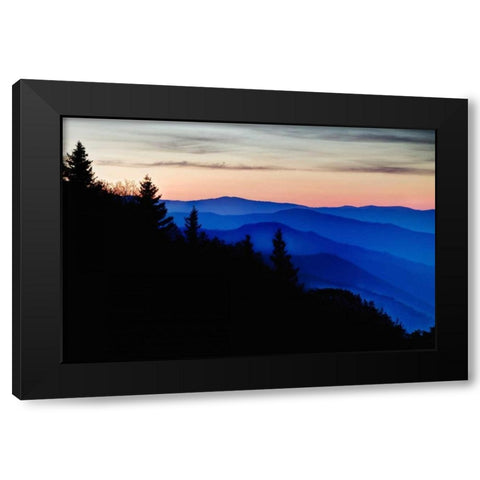 North Carolina Oconaluftee Overlook at sunrise Black Modern Wood Framed Art Print with Double Matting by Flaherty, Dennis