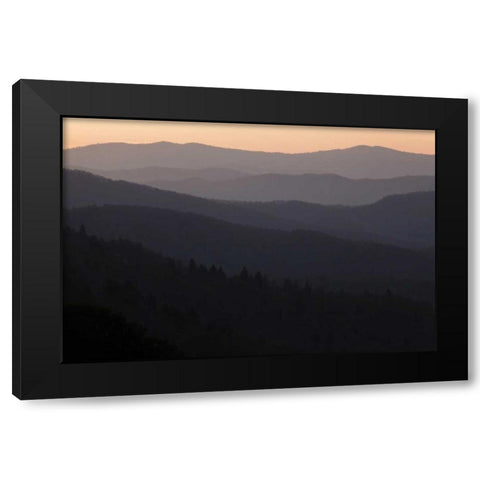 North Carolina Oconaluftee Overlook at sunrise Black Modern Wood Framed Art Print by Flaherty, Dennis