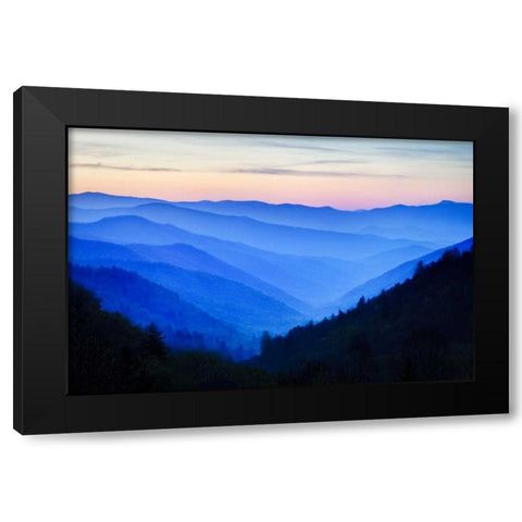 NC Sunrise at Oconoluftee Overlook Black Modern Wood Framed Art Print by Flaherty, Dennis