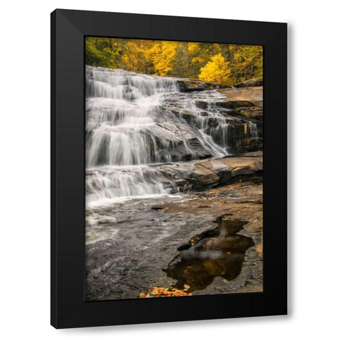 North Carolina, Brevard Waterfall in DuPont SF Black Modern Wood Framed Art Print by OBrien, Jay