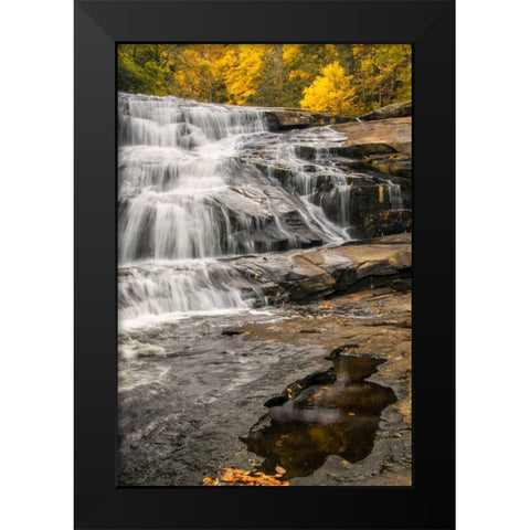 North Carolina, Brevard Waterfall in DuPont SF Black Modern Wood Framed Art Print by OBrien, Jay