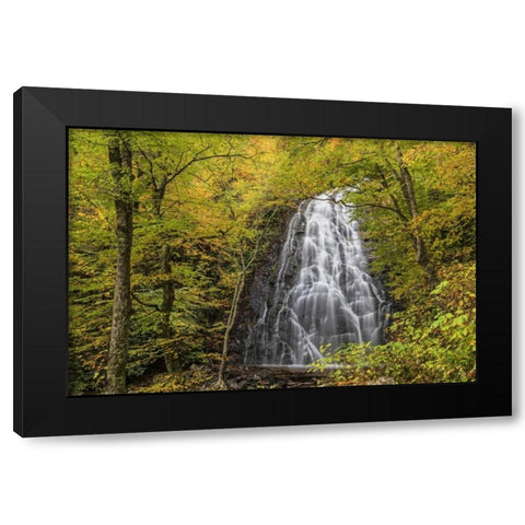 North Carolina, Crabtree Falls in autumn Black Modern Wood Framed Art Print with Double Matting by Paulson, Don