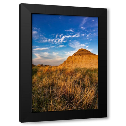 Badlands formations in Theodore Roosevelt National Park-North Dakota-USA Black Modern Wood Framed Art Print by Haney, Chuck
