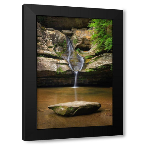 Cedar Falls Hocking Hills State Park-Ohio Black Modern Wood Framed Art Print by Majchrowicz, Alan