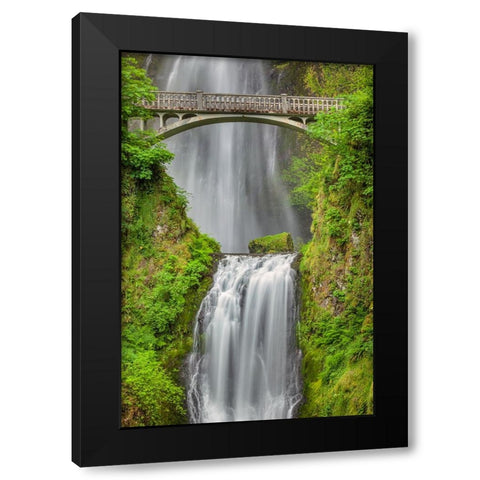 Multnomah Falls-Columbia River Gorge-Oregon Black Modern Wood Framed Art Print with Double Matting by Jones, Adam