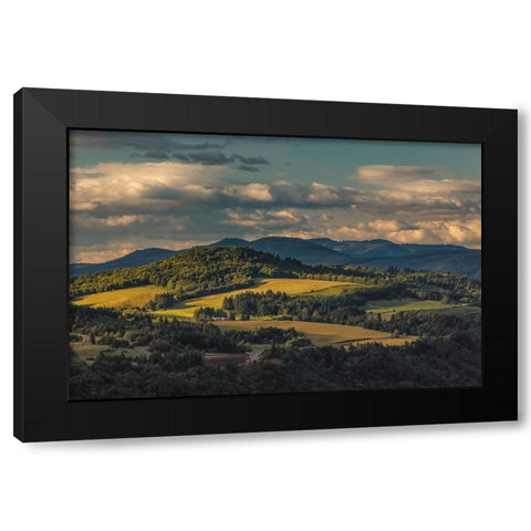 View of Columbia plateau at sunset-Oregon Black Modern Wood Framed Art Print with Double Matting by Jones, Adam