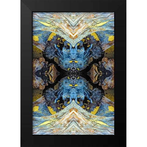 Abstract pattern in driftwood-Bandon Beach-Oregon Black Modern Wood Framed Art Print by Jones, Adam