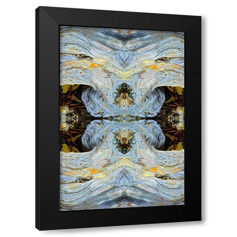 Abstract pattern in driftwood-Bandon Beach-Oregon Black Modern Wood Framed Art Print by Jones, Adam