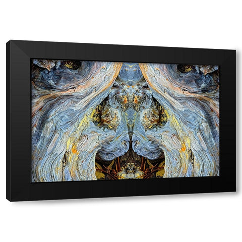 Abstract pattern in driftwood-Bandon Beach-Oregon Black Modern Wood Framed Art Print by Jones, Adam