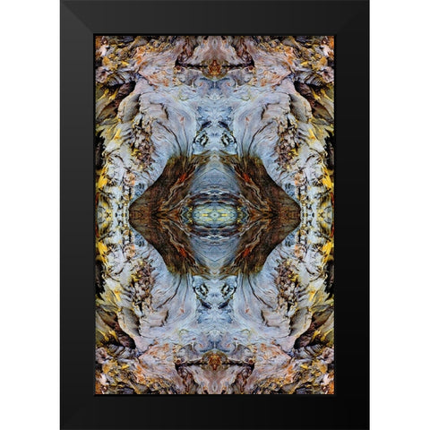 Abstract pattern in driftwood-Bandon Beach-Oregon Black Modern Wood Framed Art Print by Jones, Adam
