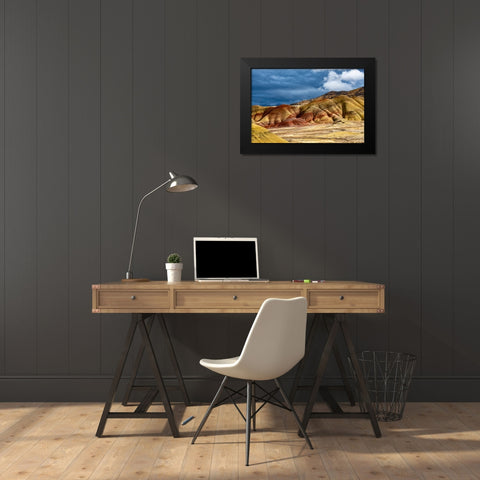 USA-John Day Fossil Beds-Painted Hills Unit Overlook Black Modern Wood Framed Art Print by Friel, Bernard