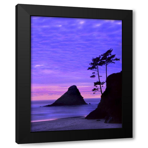 OR, Devils Elbow SP, Sunset over rock formations Black Modern Wood Framed Art Print by Terrill, Steve