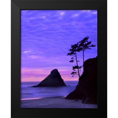 OR, Devils Elbow SP, Sunset over rock formations Black Modern Wood Framed Art Print by Terrill, Steve