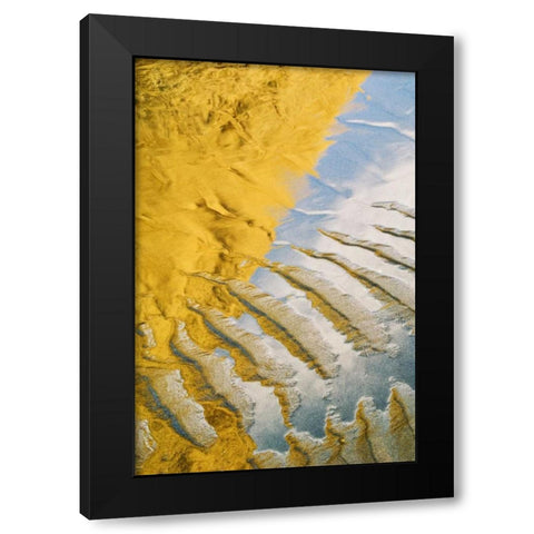 OR, Sand pattern and cloud reflection on beach Black Modern Wood Framed Art Print by Rotenberg, Nancy
