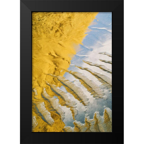 OR, Sand pattern and cloud reflection on beach Black Modern Wood Framed Art Print by Rotenberg, Nancy