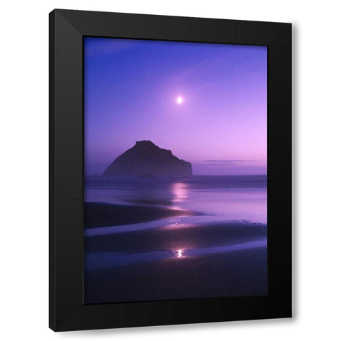 USA, Oregon Moonrise over Face Rock Black Modern Wood Framed Art Print by Rotenberg, Nancy