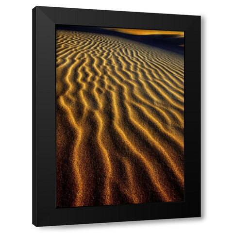 Oregon, Oregon Dunes NRA Dune pattern abstract Black Modern Wood Framed Art Print by Welling, Dave