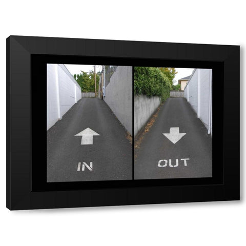 OR, Portland Alley directional arrows Black Modern Wood Framed Art Print with Double Matting by Terrill, Steve