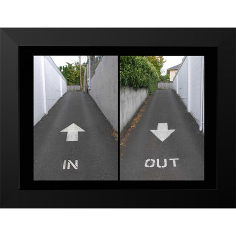 OR, Portland Alley directional arrows Black Modern Wood Framed Art Print by Terrill, Steve