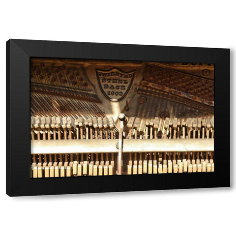 OR, Shaniko Inside Old piano on main street Black Modern Wood Framed Art Print by Ross, Nancy ,  Steve