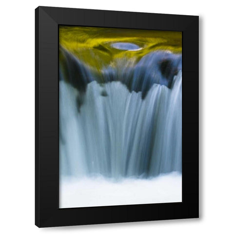 Oregon Reflections in waterfall on Sweet Creek Black Modern Wood Framed Art Print with Double Matting by Rotenberg, Nancy