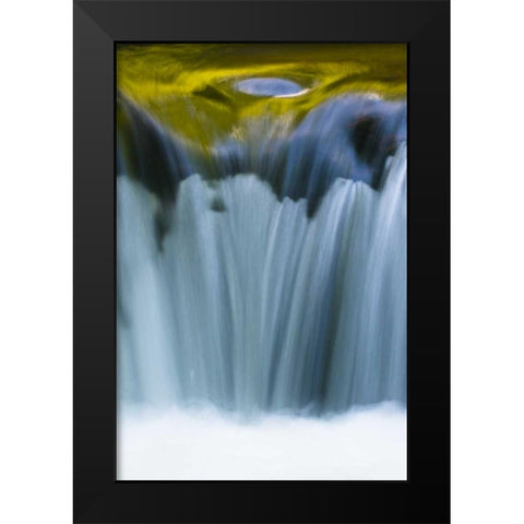 Oregon Reflections in waterfall on Sweet Creek Black Modern Wood Framed Art Print by Rotenberg, Nancy