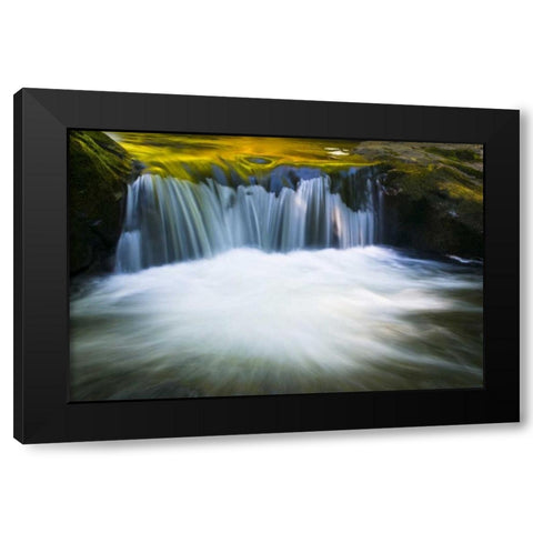 Oregon Reflections in waterfall on Sweet Creek Black Modern Wood Framed Art Print by Rotenberg, Nancy