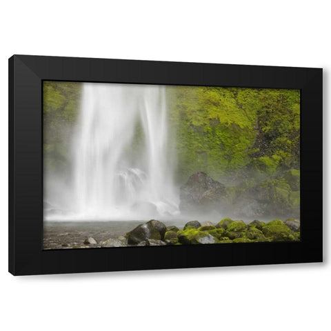 Oregon, Columbia River Gorge Elowah Falls Black Modern Wood Framed Art Print by Paulson, Don