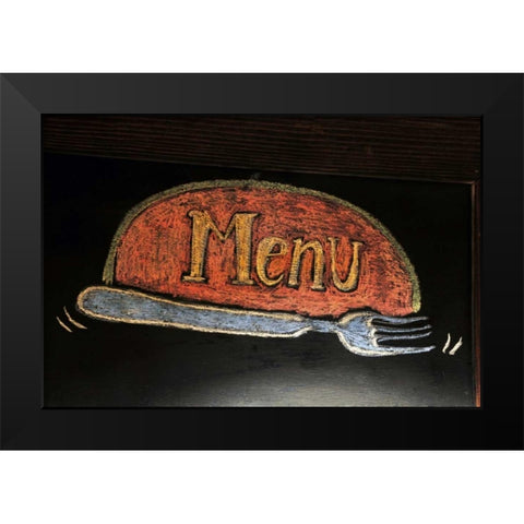 OR, Portland Menu sign at delicatessen Black Modern Wood Framed Art Print by Terrill, Steve