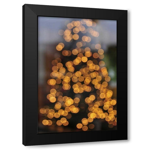 OR, Portland Lights on holiday Christmas tree Black Modern Wood Framed Art Print with Double Matting by Terrill, Steve