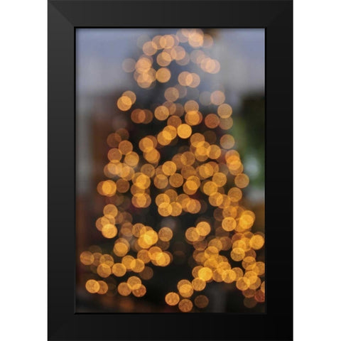 OR, Portland Lights on holiday Christmas tree Black Modern Wood Framed Art Print by Terrill, Steve