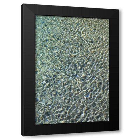 OR Reflection patterns on  Little Crater Lake Black Modern Wood Framed Art Print with Double Matting by Paulson, Don