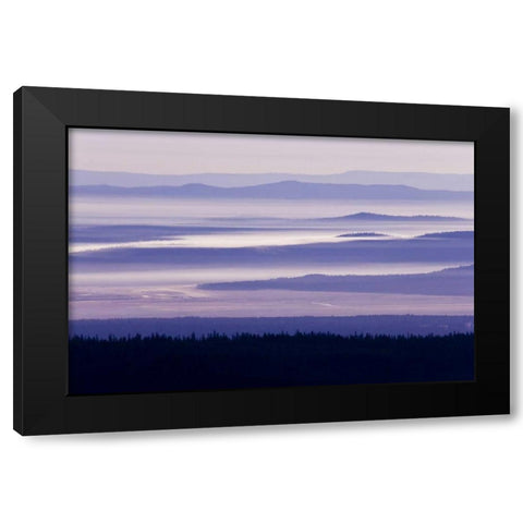 OR, Crater Lake NP Purple haze hangs over valley Black Modern Wood Framed Art Print by Paulson, Don